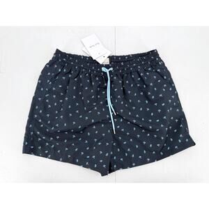 NWT Paul Smith Pool Beach Umbrella Print Navy Swim Trunks Size SMALL